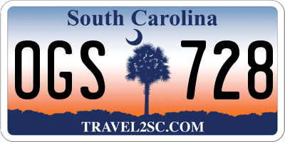 SC license plate OGS728