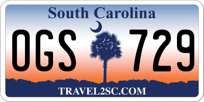 SC license plate OGS729