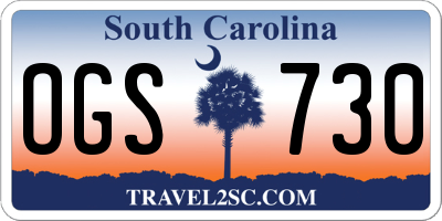 SC license plate OGS730