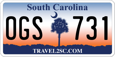 SC license plate OGS731