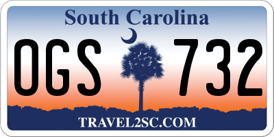 SC license plate OGS732