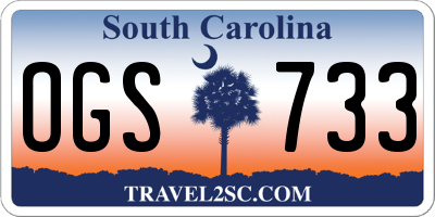 SC license plate OGS733