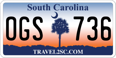 SC license plate OGS736