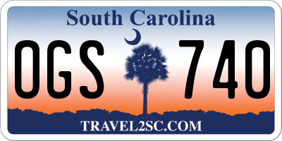 SC license plate OGS740