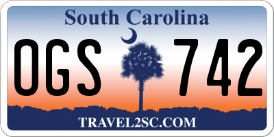 SC license plate OGS742