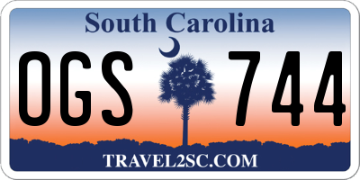 SC license plate OGS744