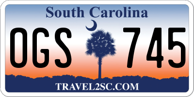 SC license plate OGS745