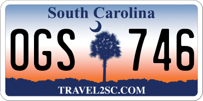 SC license plate OGS746