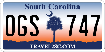 SC license plate OGS747