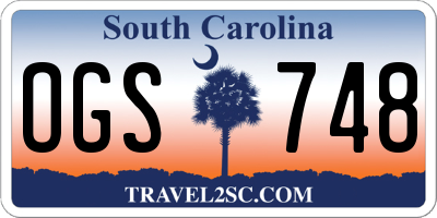SC license plate OGS748