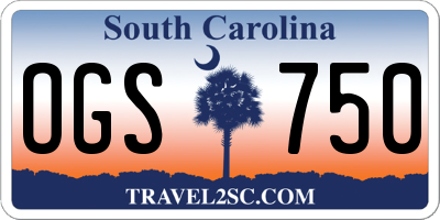 SC license plate OGS750