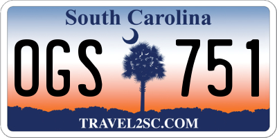 SC license plate OGS751