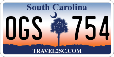 SC license plate OGS754