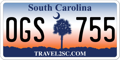 SC license plate OGS755