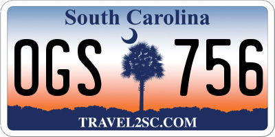 SC license plate OGS756