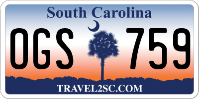 SC license plate OGS759