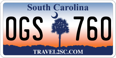 SC license plate OGS760