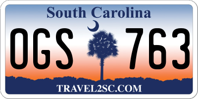 SC license plate OGS763