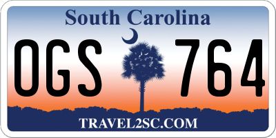 SC license plate OGS764