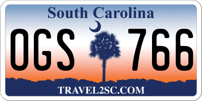 SC license plate OGS766