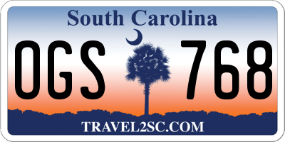 SC license plate OGS768