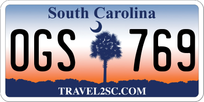 SC license plate OGS769