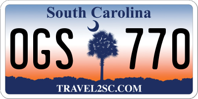SC license plate OGS770