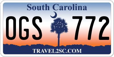 SC license plate OGS772
