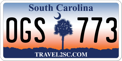 SC license plate OGS773