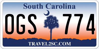 SC license plate OGS774