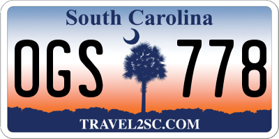 SC license plate OGS778