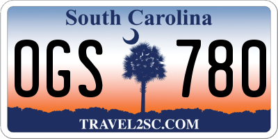 SC license plate OGS780