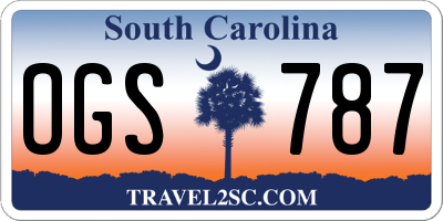 SC license plate OGS787