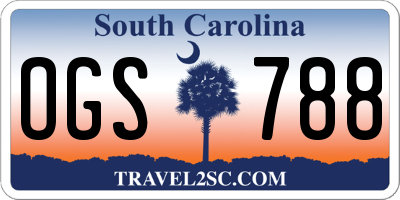 SC license plate OGS788