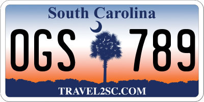 SC license plate OGS789