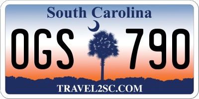 SC license plate OGS790