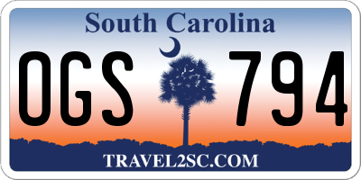 SC license plate OGS794