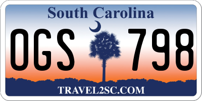 SC license plate OGS798
