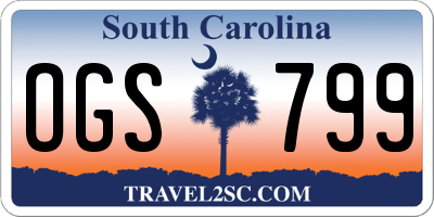 SC license plate OGS799