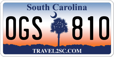 SC license plate OGS810