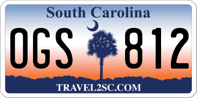 SC license plate OGS812