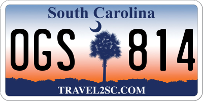 SC license plate OGS814