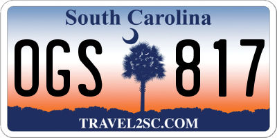 SC license plate OGS817