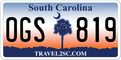 SC license plate OGS819