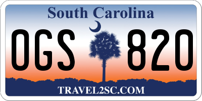 SC license plate OGS820