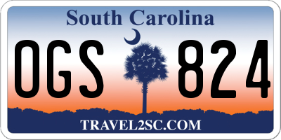 SC license plate OGS824