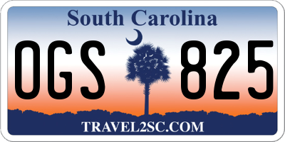 SC license plate OGS825