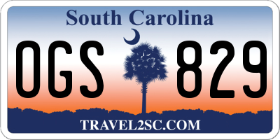 SC license plate OGS829