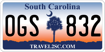 SC license plate OGS832