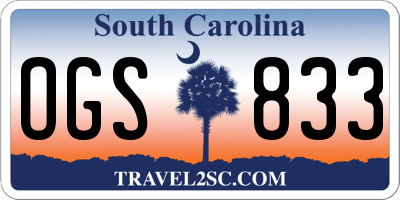 SC license plate OGS833